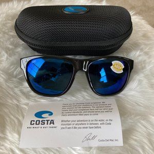 NIB Costa 580P Black/Blue Mirror Sunglasses NEW